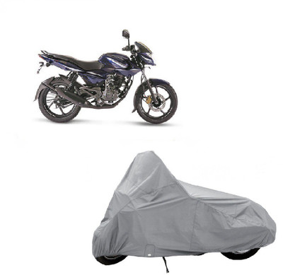 Auto Age Two Wheeler Cover for Bajaj(Pulsar 135 LS DTS-i, Silver)