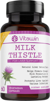 

Vitawin Milk Thistle 500mg 60 Vegetarian Capsule For Liver Support & Body Detox(500 mg)
