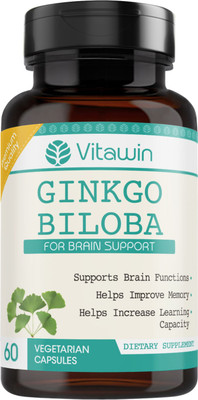 

Vitawin Ginkgo Biloba 500mg 60 Vegetarian Capsule For Brain Support & Stress Relief(500 mg)