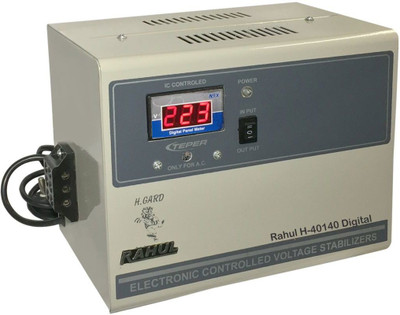 

Rahul H-40140a Digital 4 KVA/16 Amp In Put 140-280 Volt 3 Step Best Suitable For 1.5 Tonns Air Conditioners Automatic Digital Voltage Stabilizer(Gray)