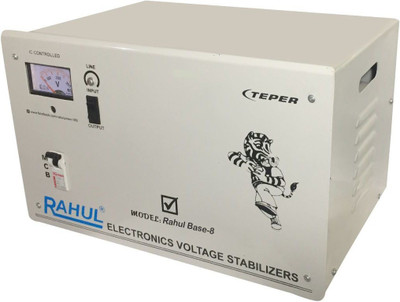 

Rahul Base-8 c8 KVA/32 Amp 140-280 Volt Copper 3 Step Mainline Use Up to 8 KVA Load Automatic Voltage Stabilizer(Gray)