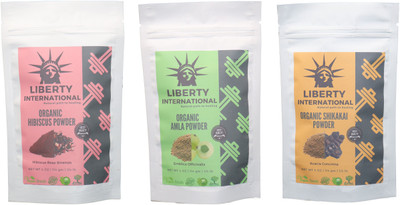 

LIBERTY INTERNATIONAL Hibiscus & Amla & Shikakai Powder ( 114 Gm Each ) For Face , Hair & Skin Care Certified C3(342 g)