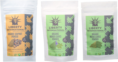 

LIBERTY INTERNATIONAL Soapnut & Indigo & Heena Powder ( 227 Gm Each ) For Face , Hair & Skin Care Certified C3(684 g)