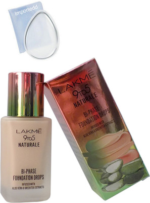 

importedd silicon puff, Lakme 9to5 naturale foundation(Set of 2)