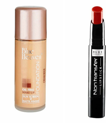 

Blue Heaven Lipstick non-transfer 710 & foundation oil free(Set of 2)