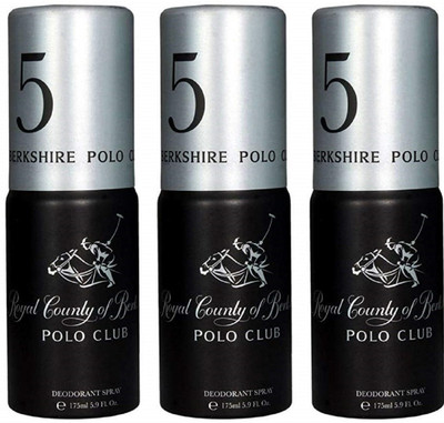 

royal county of berkshire polo club Polo Club 5 Body Spray - For Men(450 ml, Pack of 3)