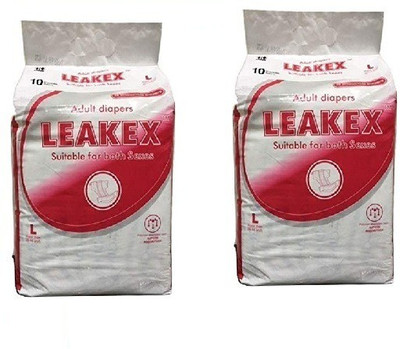 

LEAKEX DIAPER LARGE PACK OF 2 Adult Diapers - L(20 Pieces)