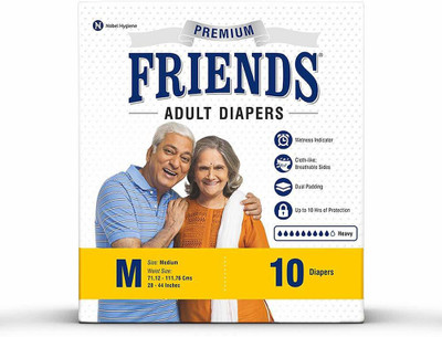 

NOBEL HYGIENE FRIENDS PREMIUM Adult Diapers - M(10 Pieces)