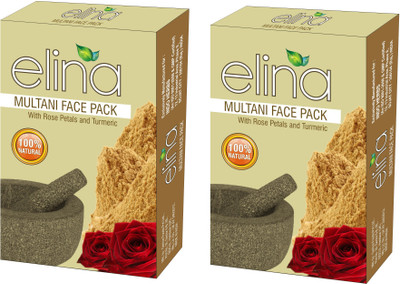 

elina Herbal MULTANI Mitti powder (With Rose Petals & Turmeric) 100% Natural & Pure 200g(200 g)