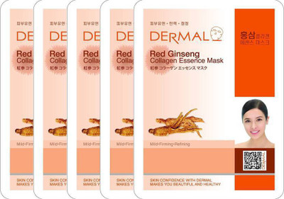 

Dermal Red Ginseng Collagen Essence Mask Pack of 5(125 g)
