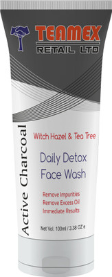 

Teamex Active Charcoal Daily Detox Face wash with hazel & tea Tree Face Wash(100 ml)
