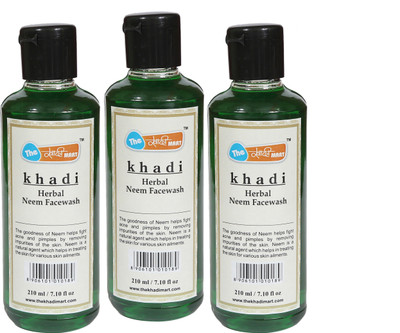 

The Khadi Mart Herbal (Neem) FaceWash - (Pack of 3) - 630 ML Face Wash(630 ml)