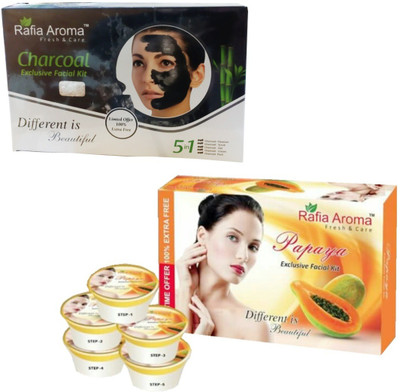 

rafia aroma Charcoal & Papaya Facial Kit 620 g(Set of 2)