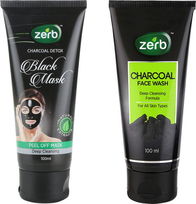 

Zerb Combo Pack of Activated Charcoal Face Mask and Charcoal Face Wash for All Skin Type 100 g(Set of 2)