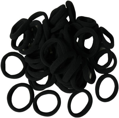 Maahal Set Of 30 Pcs Effortless Black Colored Elastic Cotton Stretch Hair Ties Bands Rubber Band(Black)