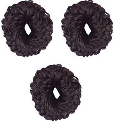 YOFAMA 3 Hair Juda Band (Large) (Black) Rubber Band(Black)