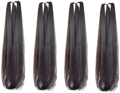 

Maahal Set of 4, 42Inchs Black Parandi for Wedding Accessories Hair Extension