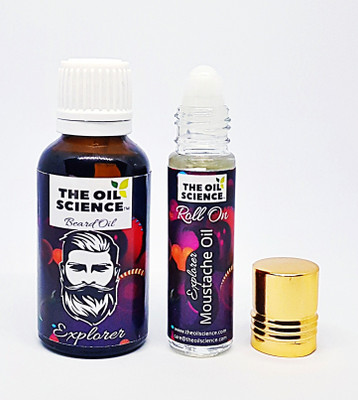 

the oil science "Explorer" Moustache Oil 8 ml & Beard Oil 30 ml Combo Hair Oil(38 ml)