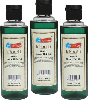 

The Khadi Mart Herbal (Neem) Hair Oil - (Pack of 3) - 630 ML Hair Oil(630 ml)