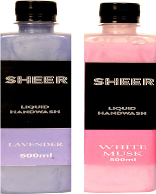 

Sheer Premium Liquid Hand wash Refill Lavender,White Musk (500ml each)(1000 ml, Bottle, Pack of 2)