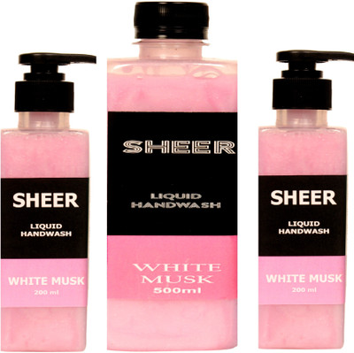 

Sheer Premium Liquid Hand wash White Musk (500+200+200ml)(900 ml, Pump Dispenser, Pack of 3)