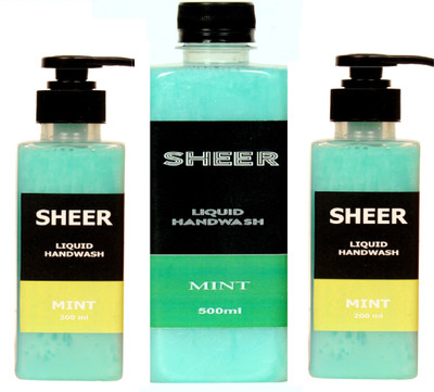 

Sheer Premium Liquid Hand wash Mint (500+200+200ml)(900 ml, Pump Dispenser, Pack of 3)