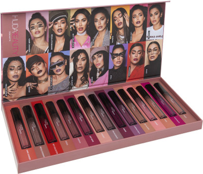 

Huda Beauty demi matte 15color water proof lipsticks(8 ml, multy color)