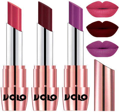 

Volo Perfect Creamy with Matte Lipsticks Combo, Lip Gifts to love(Pink, Maroon, Purple)