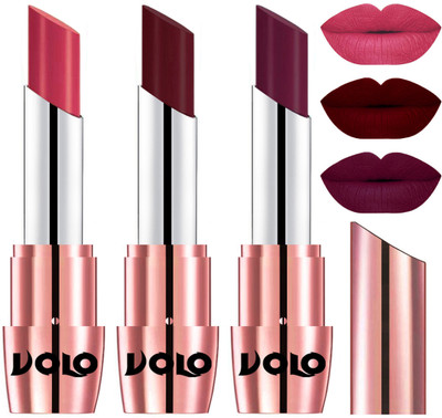 

Volo Perfect Creamy with Matte Lipsticks Combo, Lip Gifts to love(Pink, Maroon, Wine)