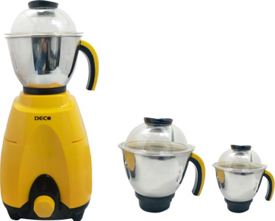 DECO Jazzo 1000 Mixer Grinder(Yellow, 3 Jars)