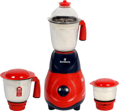 

Black Beauty GLOWY 550 Mixer Grinder(Red, 3 Jars)