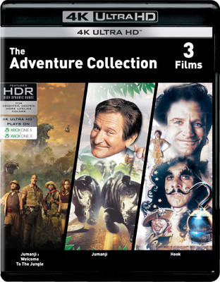 The Adventure 3 Movies Collection: Jumanji: Welcome to the Jungle + Jumanji (1995) + Hook (4K UHD) (3-Disc)(4K(UHD) Blu-ray English)