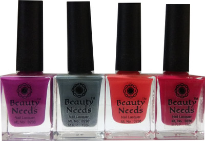 

beauty needs BNC-NP-013,NP-014,NP-015,NP-016 Purple, Grey, Pink, Reddish Pink(Pack of 4)