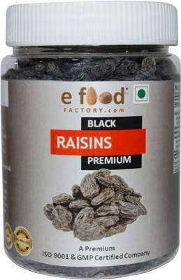 

e food factory Black Kishmish (Raisins) Premium 500 In Pet Jar Raisins(500 g, Plastic Bottle)