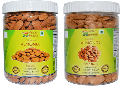 

Veg E Wagon Almonds Regular & Almonds Bold No.1 (500 Each) In Pet Jar Almonds(1000 g, Plastic Bottle)