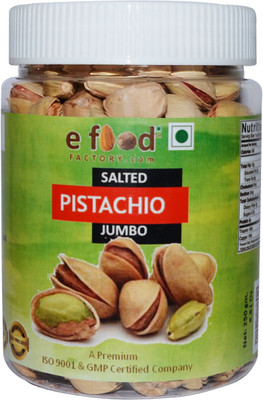 

e food factory Salted Pista Jumbo 250 In Pet Jar Pistachios(250 g, Plastic Bottle)