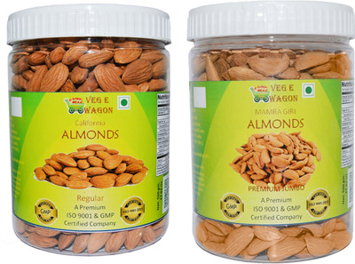 

Veg E Wagon Almonds Regular & Mamra Almond Premium Jumbo(500 Each)In Pet Jar Almonds(1000 g, Plastic Bottle)
