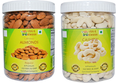 

Veg E Wagon Almonds Regular & Cashew Bold XXl (500 Each) In Pet Jar Almonds, Cashews(1000 g, Plastic Bottle)