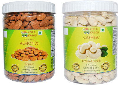 

Veg E Wagon Almonds Regular & Cashew Regular W320 (500 Each) In Pet Jar Almonds, Cashews(1000 g, Plastic Bottle)
