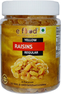 

e food factory Yellow Kishmish (Raisins) Regular 250 In Pet Jar Raisins(250 g, Plastic Bottle)