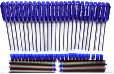 Swarnalekha My-Grip BLUE Pen 25 Pieces & Extra 20 Pieces All-Fit Refill, Rubber Grip Blue Ball Pen(Pack of 45, Ink Color - Blue)
