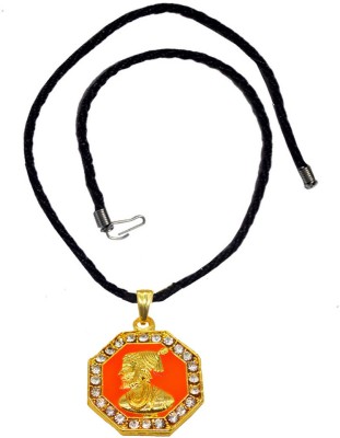 Shiv Jagdamba Chhatrapati Shivaji Maharaj Rajmudra Locket With Cotton Dori Chain Gold-plated Brass, Metal Pendant