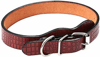 

Kolorfish Pet Dog Cat PU Leather Collar Crocodile Pattern Durable (Brown) Plain Dog & Cat Collar Charm(Brown, Solid)