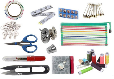 MGP FASHION Mini Sewing Kit For Home, Travel Purposes With Carrying Pouch And Multiple Accessories ,randomly multicolor Thread Spools Needle Set Measuring Tape Sewing Kit
