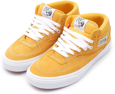 

Vans Half Cab Mid Ankle Sneakers For Men(Yellow, (suede) citrus/true white