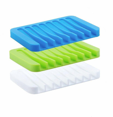 

Sadvidhya Self Draining Silicone Drying Mat Silicone Soap Dish/Soap Holder/Soap Tray)(Pack of 3)(Multicolor)