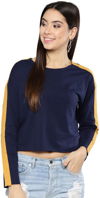 HARPA Full Sleeve Color Block Women Sweatshirt