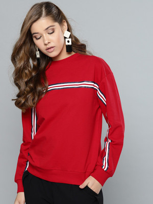 HARPA Full Sleeve Striped Women Sweatshirt