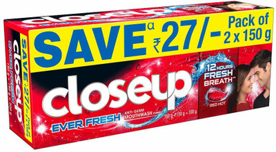 

Closeup RED GEL HOT Toothpaste(300 g, Pack of 2)