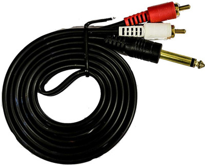 

MASE TV-out Cable 6.35MM TO 2RCA(Black, For Home Theater, 1.5 m)